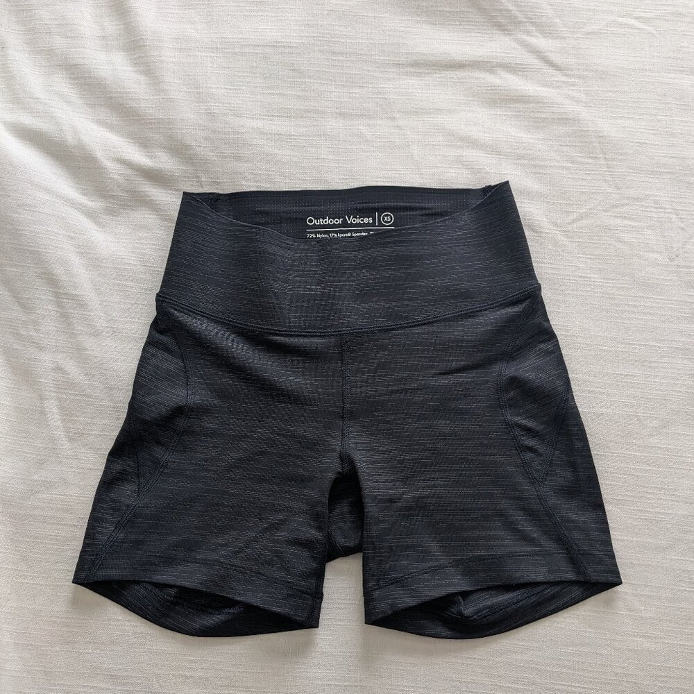 Outdoor Voices TechSweat Flex XS Black Spandex Shorts